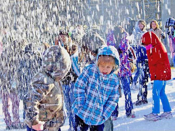 2-Many of the kids had never seen snow or a blizzard before.