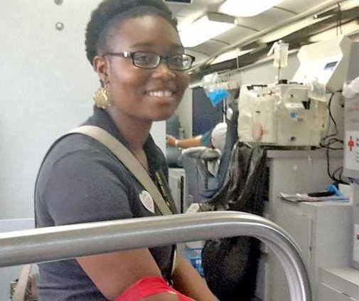 Student gives blood